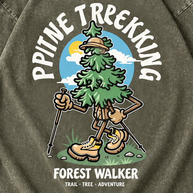 Pine Trekking Forest Walker Graphic Pullover Sweatshirt