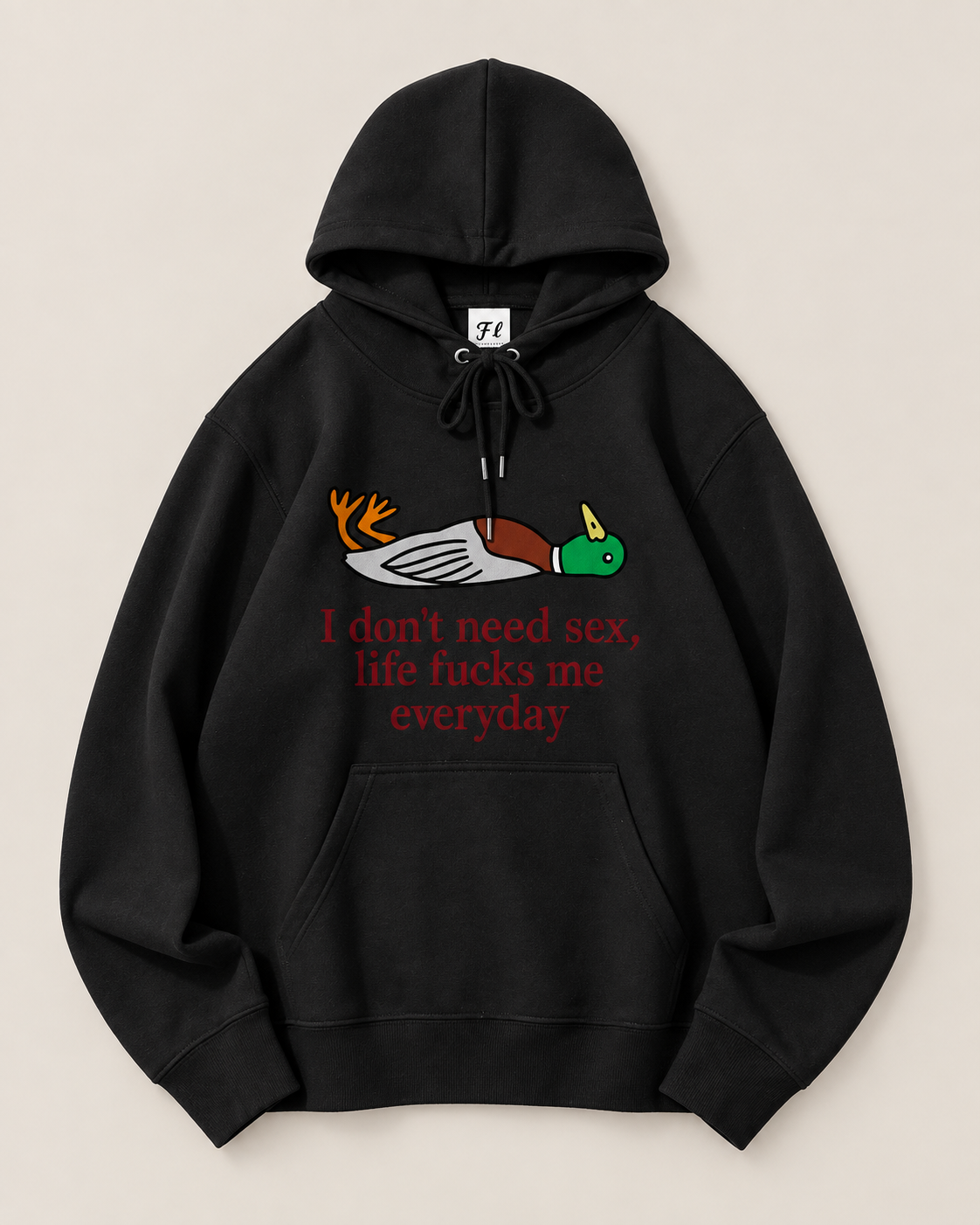 Funny Duck Quote Graphic Hoodie – Unisex White Pullover Sweatshirt