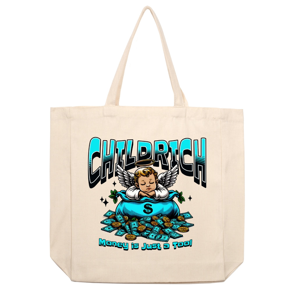Child Rich Aesthetic Minimalist Canvas Bag — Multifunctional Eco-Friendly Daily Carryall