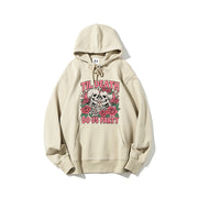 Til Death Do Us Party Skeleton Rose Hoodie, Gothic Halloween Horror Graphic Sweatshirt