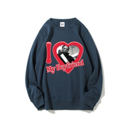 I Love My Boyfriend Michael Myers Crewneck Sweatshirt, Horror Halloween Graphic Pullover