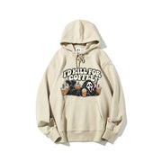 I'd Kill For Coffee Ghostface Hoodie, Halloween Scream Graphic Pullover Sweatshirt, Vintage Fall Hooded Top Unisex