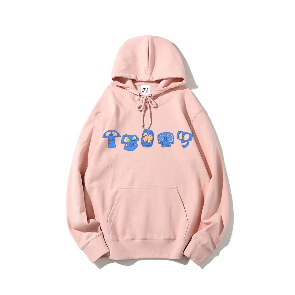 Halloween Horror Face Graphic Hoodie, Spooky Monster Print Pullover Hooded Sweatshirt for Men Women, Fall Casual Streetwear