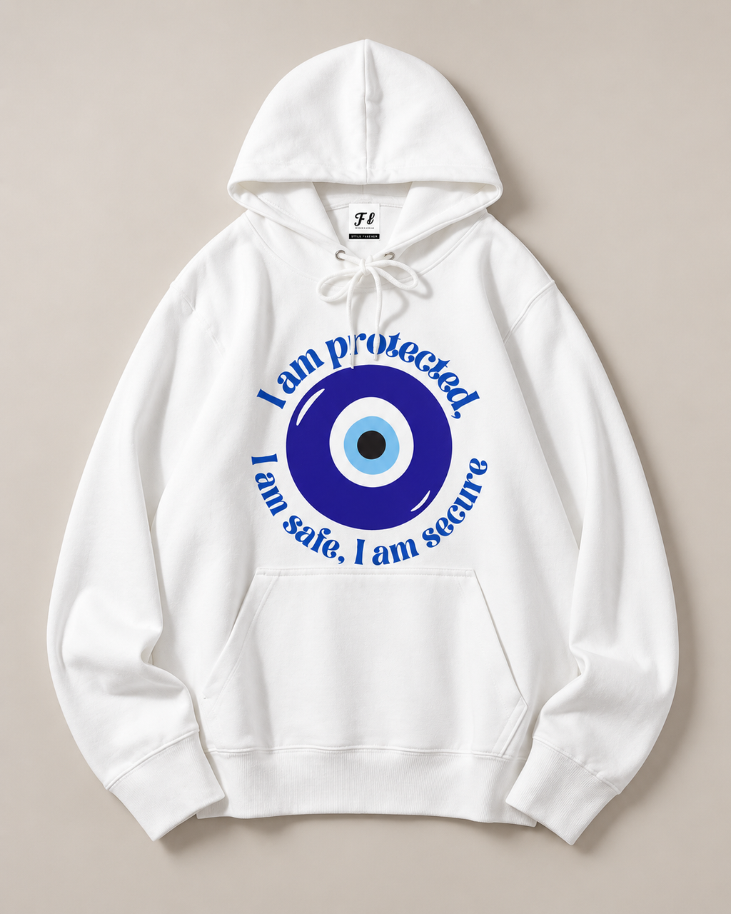 I Am Protected Evil Eye Graphic Hoodie – Spiritual Protection Pullover Sweatshirt