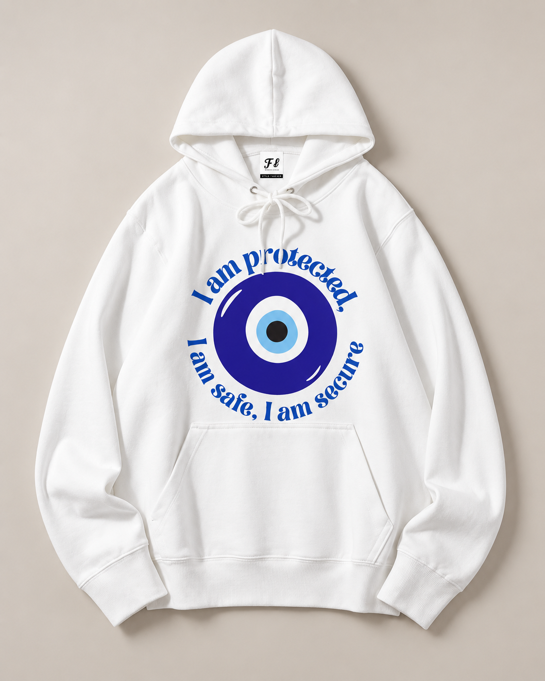 I Am Protected Evil Eye Graphic Hoodie – Spiritual Protection Pullover Sweatshirt