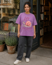 Late But Lovely Snail Graphic T-Shirt – Cute Pink Slow Life Tee