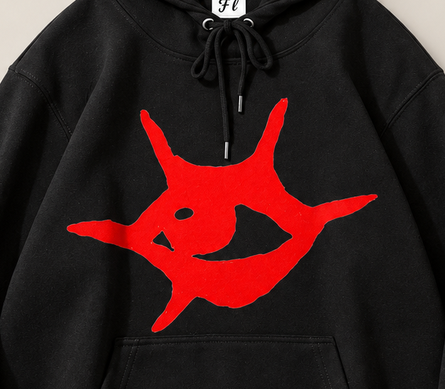 Red Eyes Graphic Hoodie – Unisex White Oversized Streetwear Pullover
