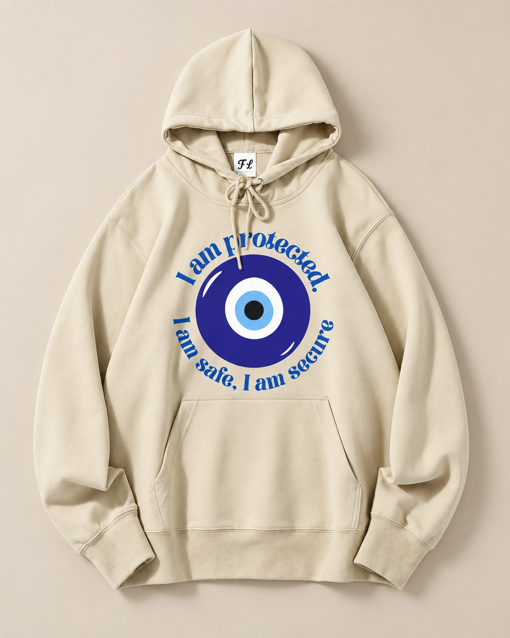 I Am Protected Evil Eye Graphic Hoodie – Spiritual Protection Pullover Sweatshirt