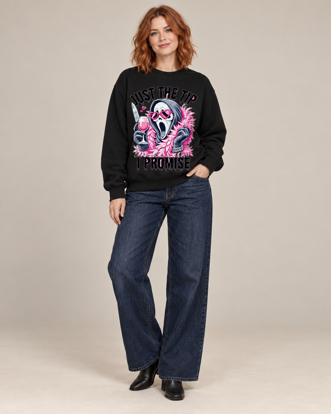 Just The Tip I Promise Scream Ghost Face Halloween Sweatshirt