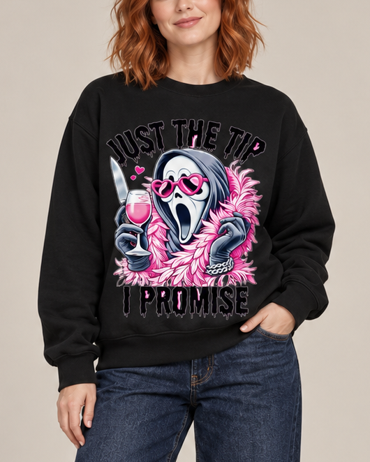 Just The Tip I Promise Scream Ghost Face Halloween Sweatshirt
