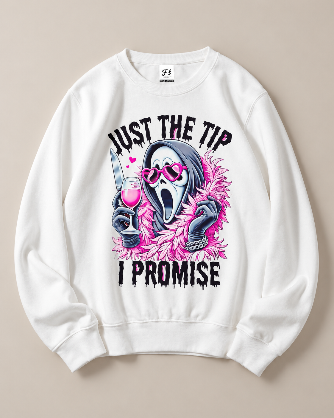Just The Tip I Promise Scream Ghost Face Halloween Sweatshirt