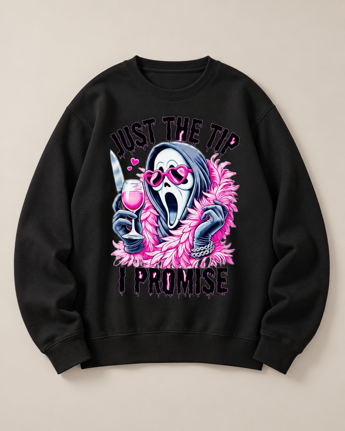 Just The Tip I Promise Scream Ghost Face Halloween Sweatshirt