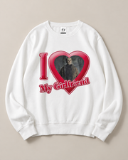 I Love My Girlfriend Horror Movie Crewneck Sweatshirt, Spooky Gothic Halloween Pullover