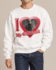 I Love My Girlfriend Horror Movie Crewneck Sweatshirt, Spooky Gothic Halloween Pullover