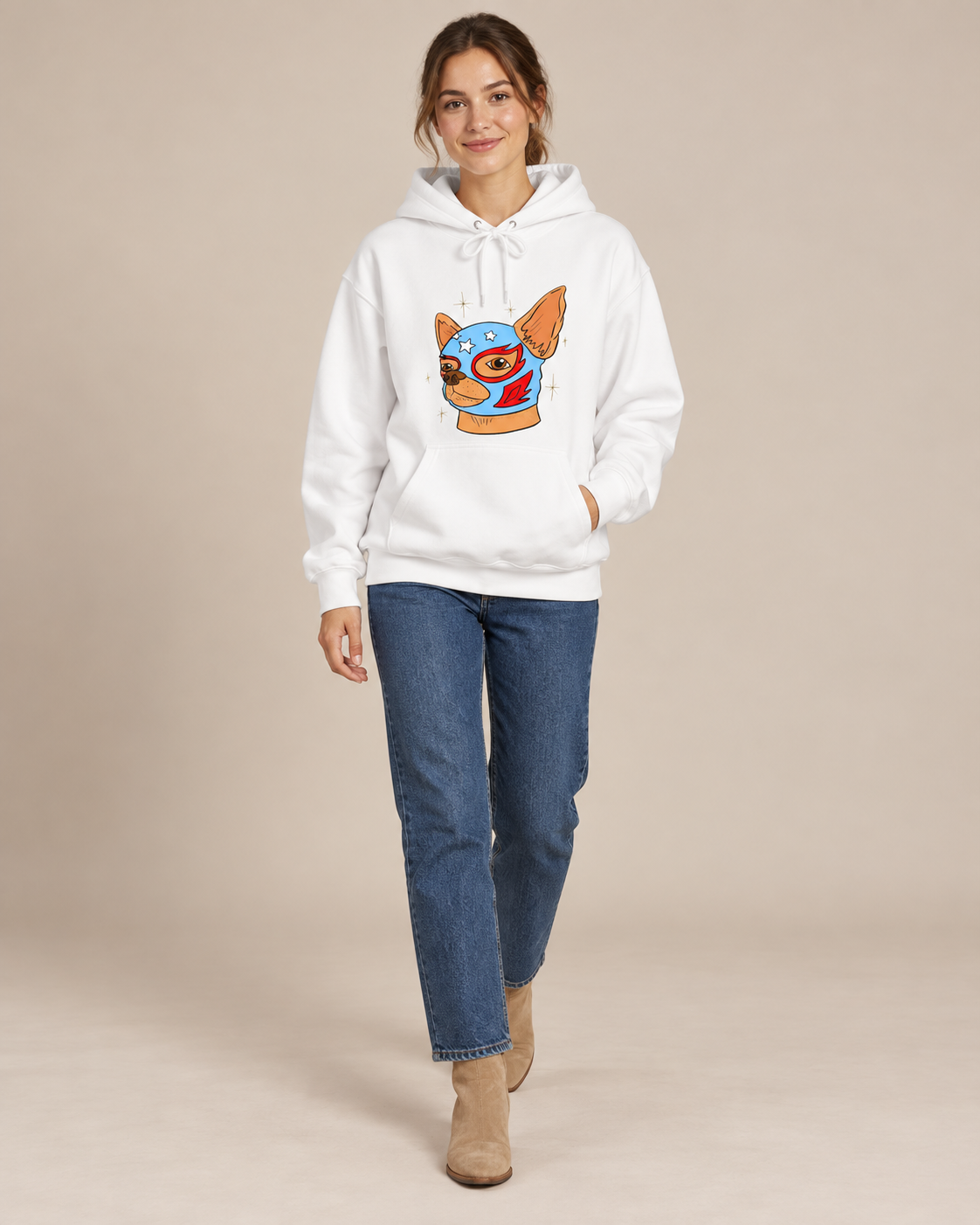 Cute Monster Halloween Graphic Hoodie, Cartoon Spooky Creature Pullover Hooded Sweatshirt, Unisex Fall Streetwear