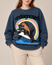 Undiagnosed But Something Ain't Right Meme Graphic Crewneck Sweatshirt