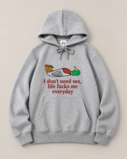 Funny Duck Quote Graphic Hoodie – Unisex White Pullover Sweatshirt