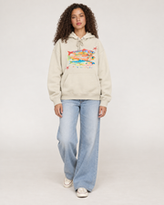 Funny Fish Graphic Hoodie for Women & Men – Fish Friends White Oversized Pullover
