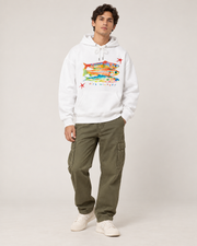 Funny Fish Graphic Hoodie for Women & Men – Fish Friends White Oversized Pullover