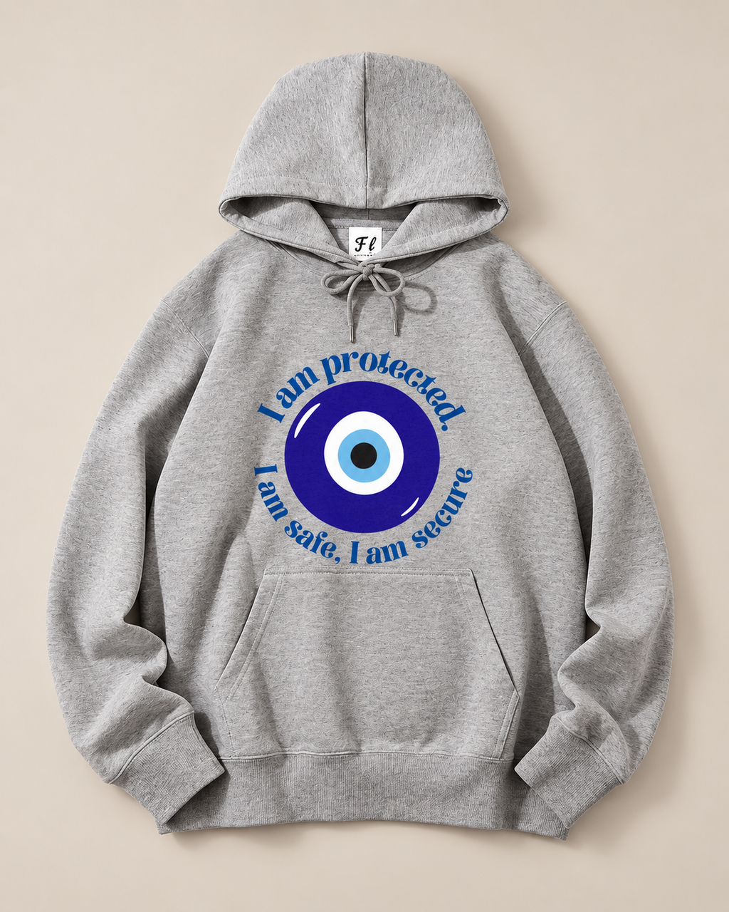 I Am Protected Evil Eye Graphic Hoodie – Spiritual Protection Pullover Sweatshirt