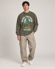 Pine Trekking Forest Walker Graphic Long Sleeve Shirt – Vintage Olive Unisex Tee