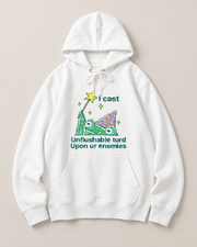 Funny Duck Graphic Hoodie – Unisex White Oversized Pullover