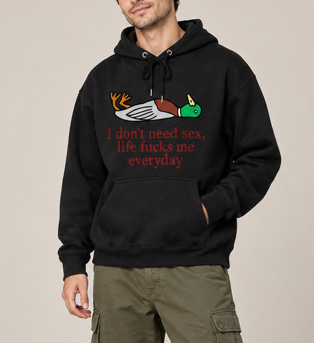 Funny Duck Quote Graphic Hoodie – Unisex White Pullover Sweatshirt