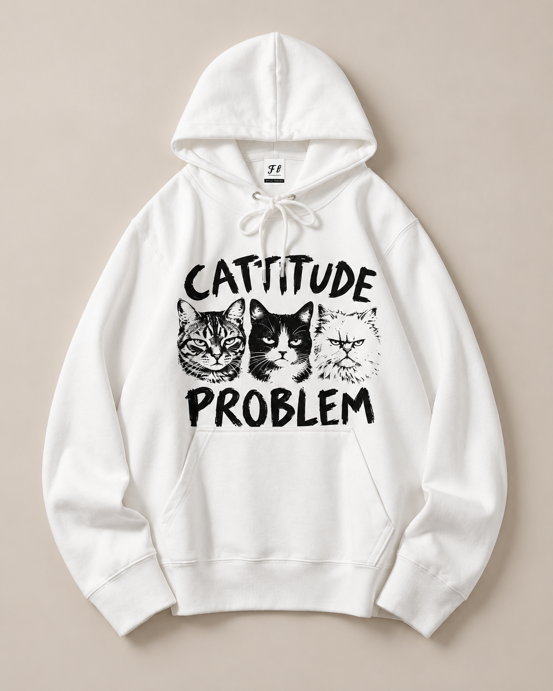 Catitude Problem Cat Goth Halloween Hoodie