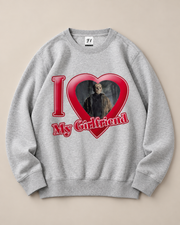 I Love My Girlfriend Horror Movie Crewneck Sweatshirt, Spooky Gothic Halloween Pullover