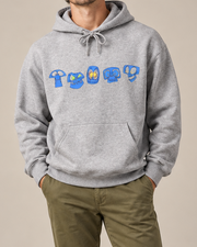 Halloween Horror Face Graphic Hoodie, Spooky Monster Print Pullover Hooded Sweatshirt for Men Women, Fall Casual Streetwear