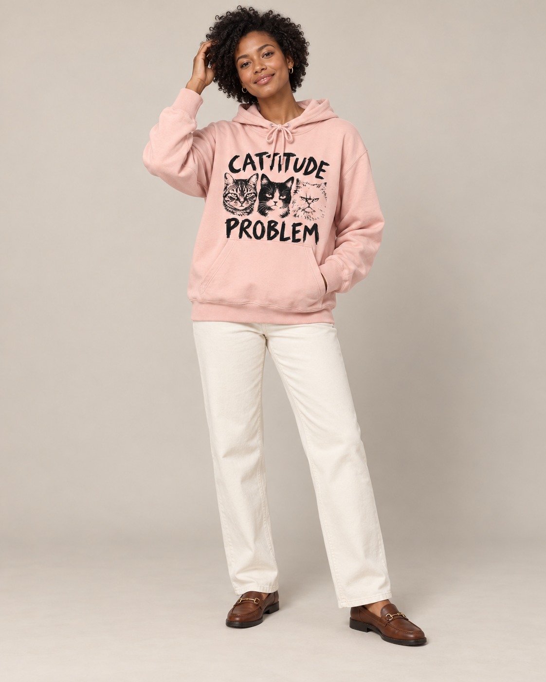 Catitude Problem Cat Goth Halloween Hoodie