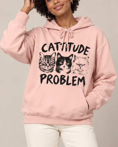 Catitude Problem Cat Goth Halloween Hoodie