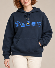 Halloween Horror Face Graphic Hoodie, Spooky Monster Print Pullover Hooded Sweatshirt for Men Women, Fall Casual Streetwear