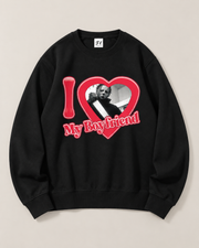 I Love My Boyfriend Michael Myers Crewneck Sweatshirt, Horror Halloween Graphic Pullover