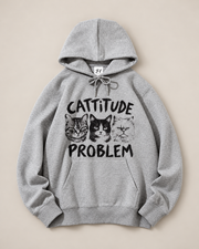 Catitude Problem Cat Goth Halloween Hoodie