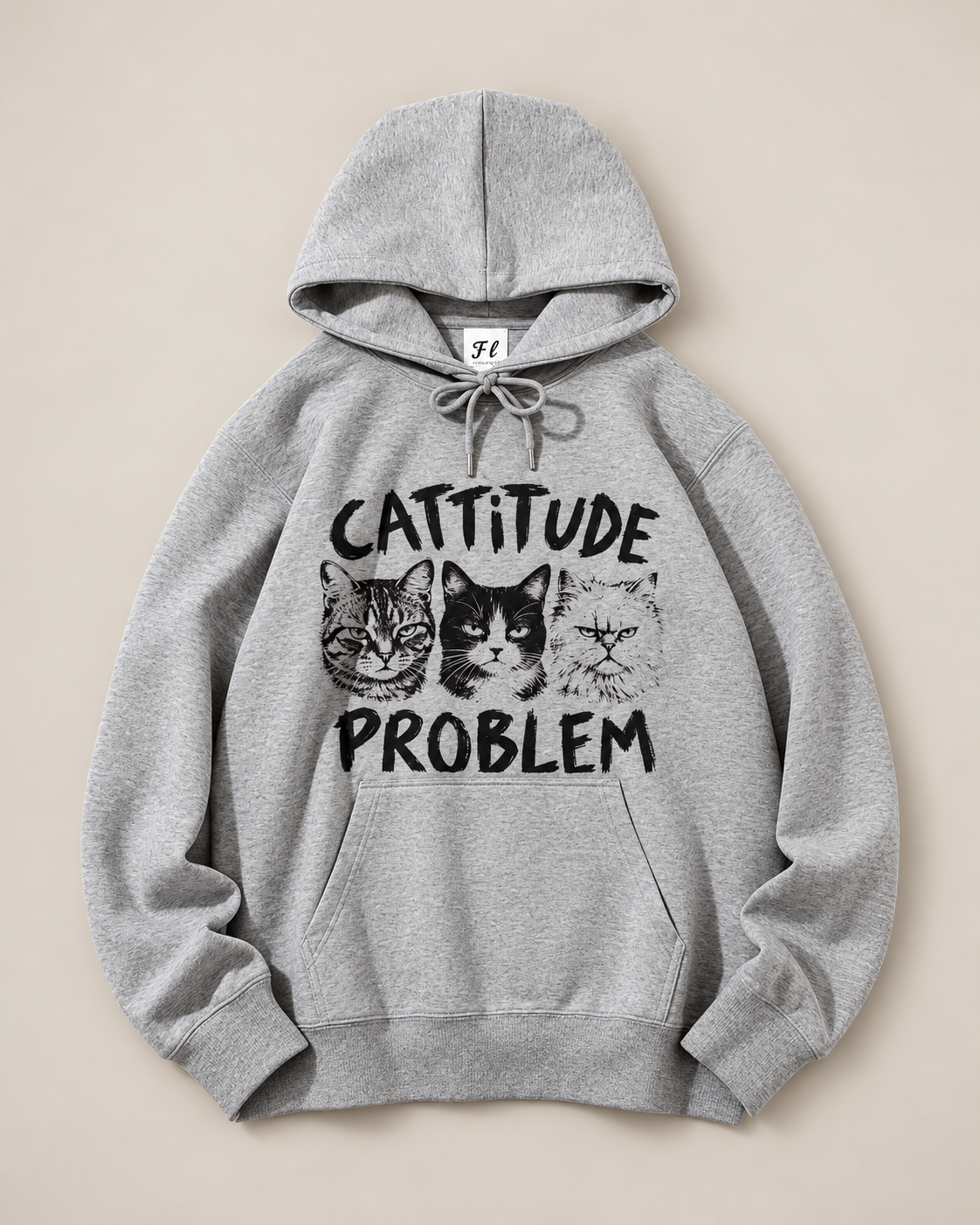 Catitude Problem Cat Goth Halloween Hoodie