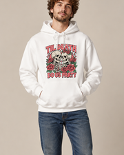 Til Death Do Us Party Skeleton Rose Hoodie, Gothic Halloween Horror Graphic Sweatshirt