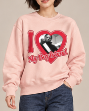 I Love My Boyfriend Michael Myers Crewneck Sweatshirt, Horror Halloween Graphic Pullover