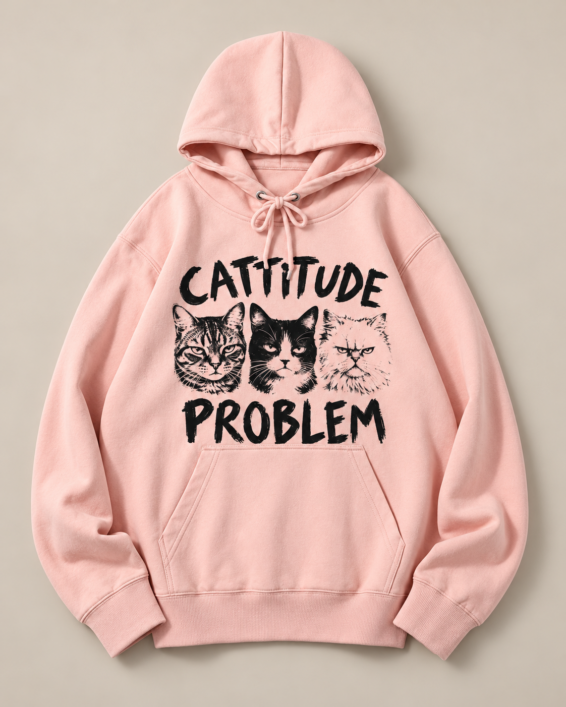 Catitude Problem Cat Goth Halloween Hoodie