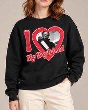 I Love My Boyfriend Michael Myers Crewneck Sweatshirt, Horror Halloween Graphic Pullover