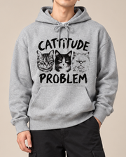 Catitude Problem Cat Goth Halloween Hoodie