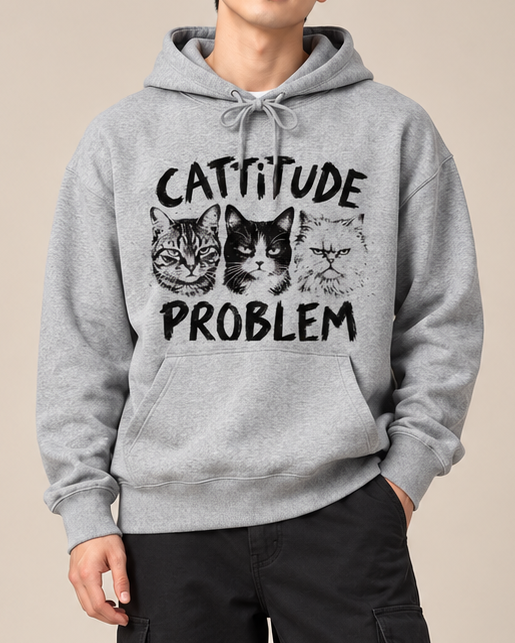 Catitude Problem Cat Goth Halloween Hoodie